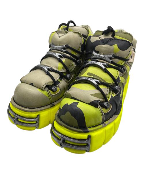 VETEMENTS（ヴェトモン）VETEMENTS (ヴェトモン) NEW ROCK (ニューロック) プラットフォームスニーカー イエロー×黄緑 サイズ:42の古着・服飾アイテム