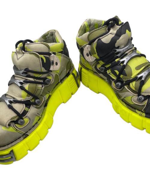 VETEMENTS（ヴェトモン）VETEMENTS (ヴェトモン) NEW ROCK (ニューロック) プラットフォームスニーカー イエロー×黄緑 サイズ:42の古着・服飾アイテム