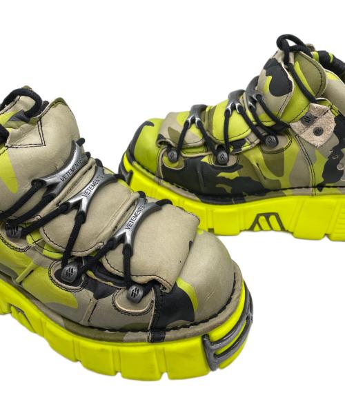 VETEMENTS（ヴェトモン）VETEMENTS (ヴェトモン) NEW ROCK (ニューロック) プラットフォームスニーカー イエロー×黄緑 サイズ:42の古着・服飾アイテム