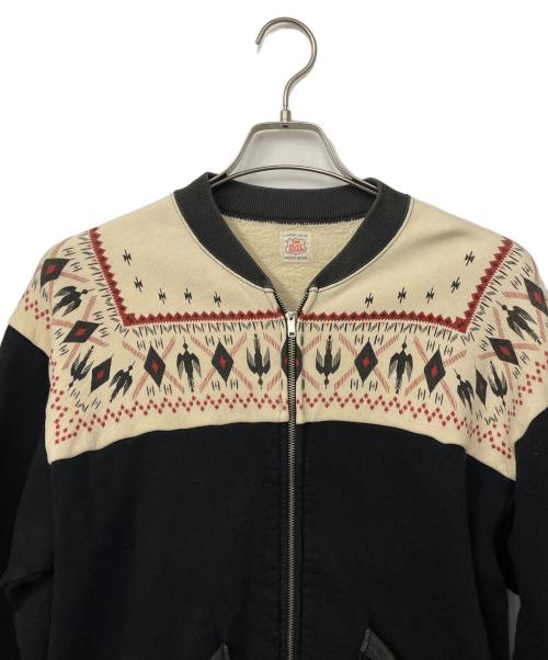 THE FLAT HEAD（ザ・フラットヘッド）THE FLAT HEAD (ザ・フラットヘッド) ブルゾン ブラック×アイボリー サイズ:LARGE 40-42の古着・服飾アイテム