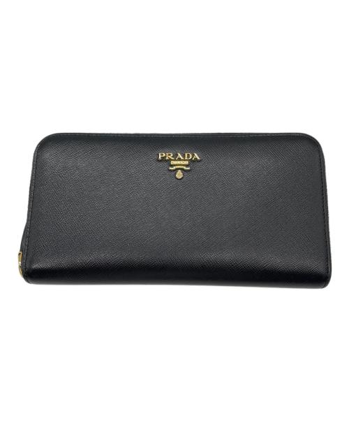 PRADA（プラダ）PRADA (プラダ) ラウンドファスナー財布 ブラックの古着・服飾アイテム
