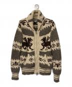 Rugby Ralph Laurenラグビーラルフローレン）の古着「カウチンニットカーディガン」｜アイボリー×ブラウン