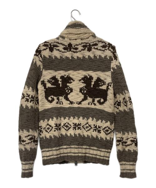 Rugby Ralph Lauren（ラグビーラルフローレン）Rugby Ralph Lauren (ラグビーラルフローレン) カウチンニットカーディガン アイボリー×ブラウン サイズ:XSの古着・服飾アイテム