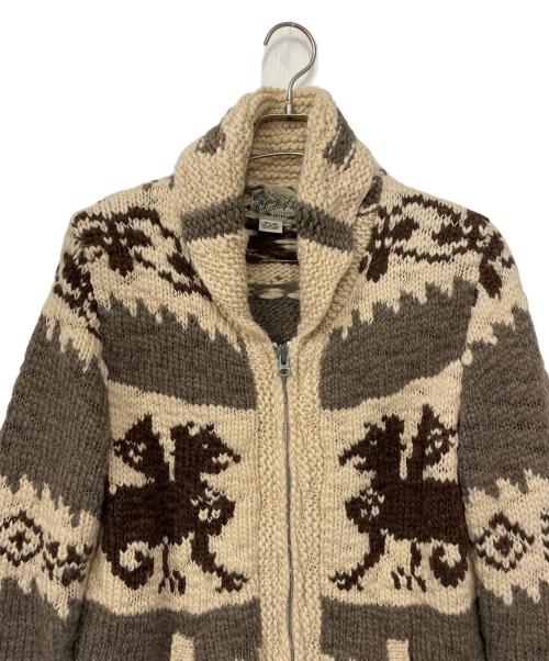 Rugby Ralph Lauren（ラグビーラルフローレン）Rugby Ralph Lauren (ラグビーラルフローレン) カウチンニットカーディガン アイボリー×ブラウン サイズ:XSの古着・服飾アイテム