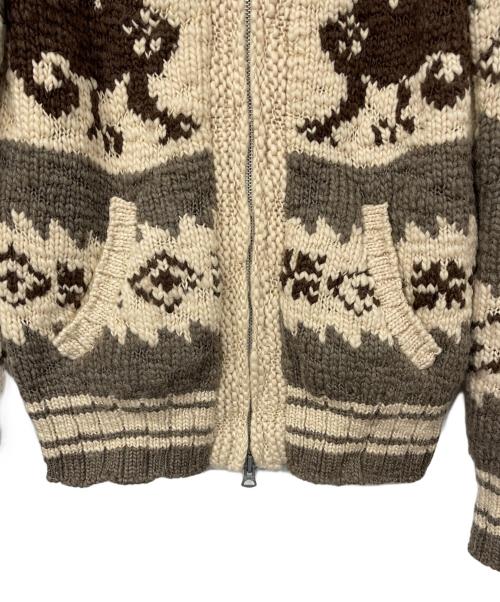Rugby Ralph Lauren（ラグビーラルフローレン）Rugby Ralph Lauren (ラグビーラルフローレン) カウチンニットカーディガン アイボリー×ブラウン サイズ:XSの古着・服飾アイテム