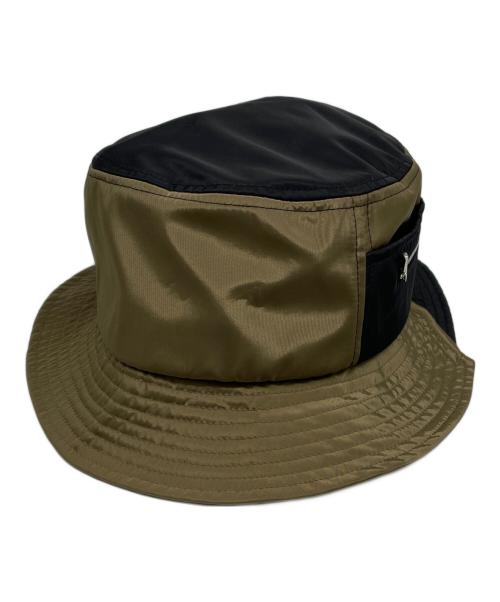 FenG CHen WANG（フェンチェンワン）FenG CHen WANG (フェンチェンワン) ハット ブラック×カーキ サイズ:Mの古着・服飾アイテム