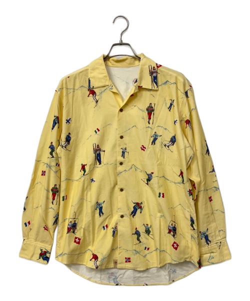 PAPAS（パパス）PAPAS (パパス) 柄シャツ イエロー サイズ:Mの古着・服飾アイテム