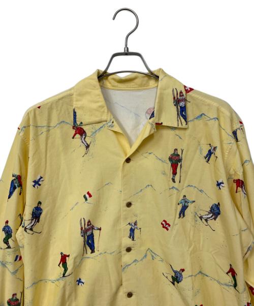 PAPAS（パパス）PAPAS (パパス) 柄シャツ イエロー サイズ:Mの古着・服飾アイテム