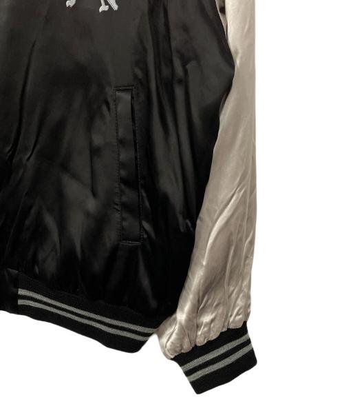 SAINT MICHAEL（セントマイケル）SAINT MICHAEL (セントマイケル) BORN RAISED (ボーンレイズド) スタジャン ブラック×シルバー サイズ:XLの古着・服飾アイテム