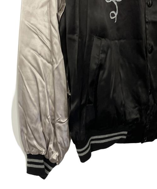 SAINT MICHAEL（セントマイケル）SAINT MICHAEL (セントマイケル) BORN RAISED (ボーンレイズド) スタジャン ブラック×シルバー サイズ:XLの古着・服飾アイテム