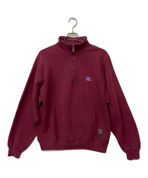RUSSELL ATHLETIC（ラッセルアスレチック）RUSSELL ATHLETIC (ラッセルアスレチック) ハーフジップスウェット ボルドー サイズ:Lの古着・服飾アイテム