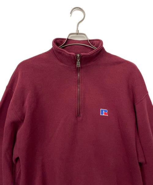 RUSSELL ATHLETIC（ラッセルアスレチック）RUSSELL ATHLETIC (ラッセルアスレチック) ハーフジップスウェット ボルドー サイズ:Lの古着・服飾アイテム