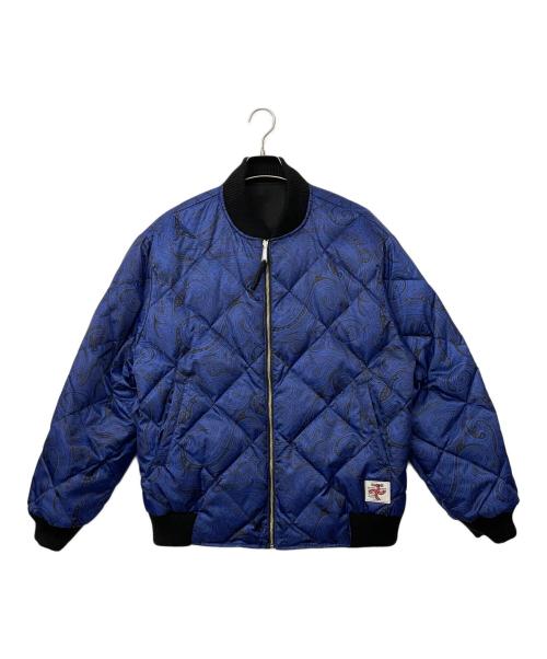 CHALLENGER（チャレンジャー）CHALLENGER (チャレンジャー) リバーシブルダービーダウンジャケット ブラック×ブルー サイズ:Lの古着・服飾アイテム