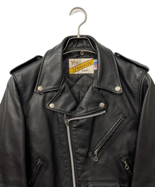 Schott（ショット）Schott (ショット) レザーライダースジャケット ブラック サイズ:36の古着・服飾アイテム