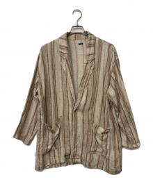 universal tissu（ユニバーサルティシュ）の古着「リネンシャツジャケット」｜ベージュ