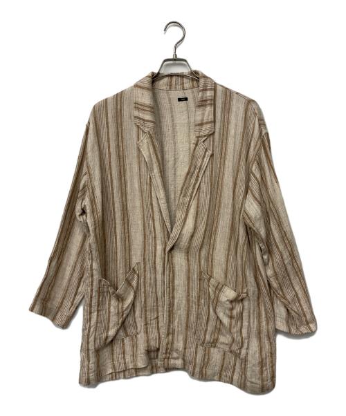 universal tissu（ユニバーサルティシュ）universal tissu (ユニバーサルティシュ) リネンシャツジャケット ベージュ サイズ:1の古着・服飾アイテム