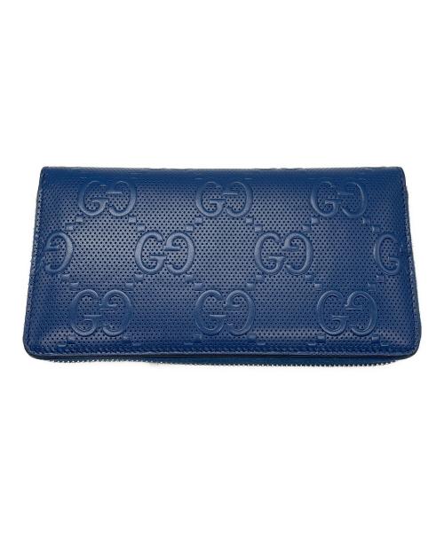GUCCI（グッチ）GUCCI (グッチ) 長財布 ブルーの古着・服飾アイテム