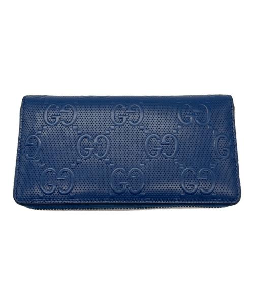 GUCCI（グッチ）GUCCI (グッチ) 長財布 ブルーの古着・服飾アイテム