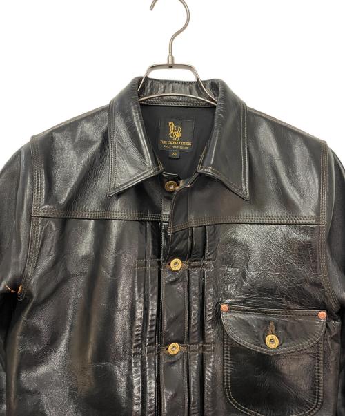 FINE CREEK LEATHERS（ファインクリークレザーズ）FINE CREEK LEATHERS (ファインクリークレザーズ) ホースハイドレザージャケット ブラック サイズ:36の古着・服飾アイテム