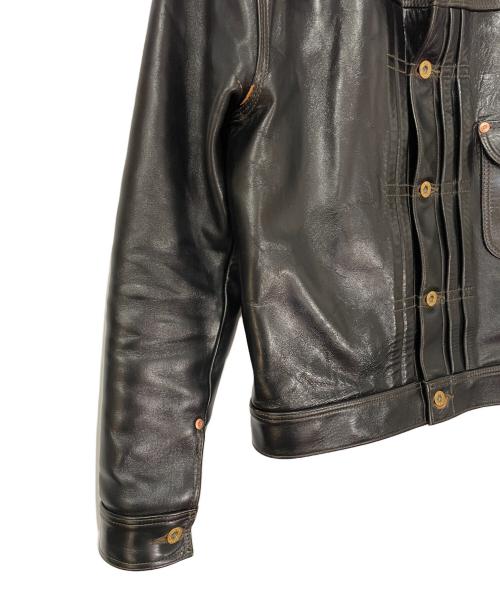 FINE CREEK LEATHERS（ファインクリークレザーズ）FINE CREEK LEATHERS (ファインクリークレザーズ) ホースハイドレザージャケット ブラック サイズ:36の古着・服飾アイテム