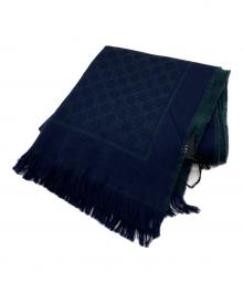 GUCCI（グッチ）の古着「ウールストール」｜ネイビー×グリーン