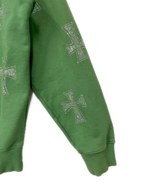 unknown（アンノーン）unknown (アンノーン) ラインストーンジップパーカー グリーン サイズ:Sの古着・服飾アイテム