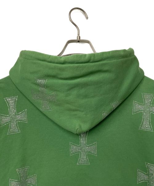 unknown（アンノーン）unknown (アンノーン) ラインストーンジップパーカー グリーン サイズ:Sの古着・服飾アイテム