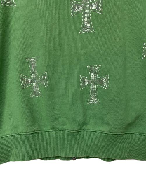 unknown（アンノーン）unknown (アンノーン) ラインストーンジップパーカー グリーン サイズ:Sの古着・服飾アイテム