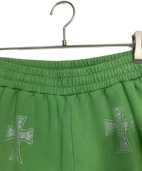 unknown（アンノーン）unknown (アンノーン) ラインストーンスウェットハーフパンツ グリーン サイズ:Mの古着・服飾アイテム