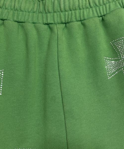 unknown（アンノーン）unknown (アンノーン) ラインストーンスウェットハーフパンツ グリーン サイズ:Mの古着・服飾アイテム