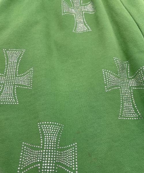 unknown（アンノーン）unknown (アンノーン) ラインストーンスウェットハーフパンツ グリーン サイズ:Mの古着・服飾アイテム