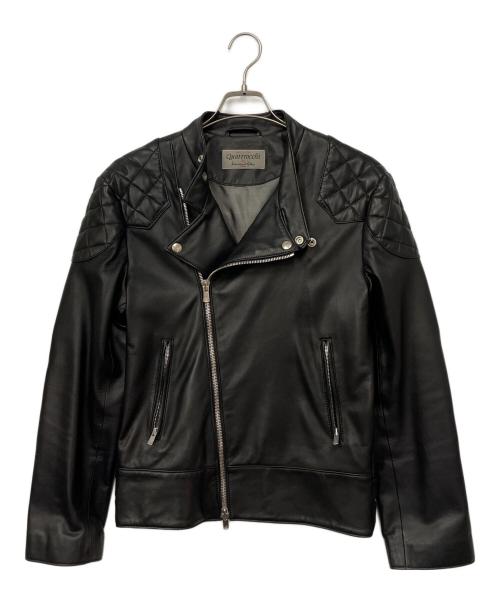 quattrocchi（クアトロッキ）quattrocchi (クアトロッキ) ライダースジャケット ブラック サイズ:48の古着・服飾アイテム