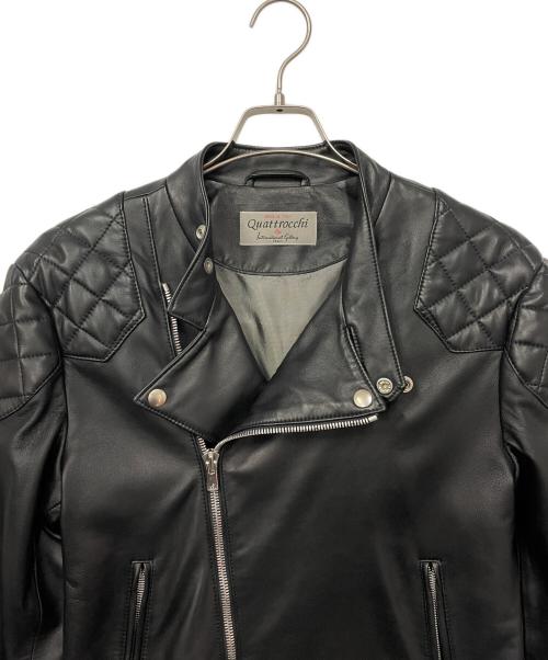 quattrocchi（クアトロッキ）quattrocchi (クアトロッキ) ライダースジャケット ブラック サイズ:48の古着・服飾アイテム