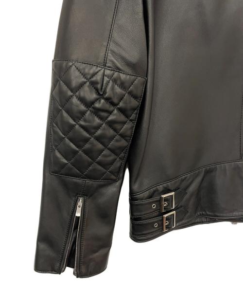 quattrocchi（クアトロッキ）quattrocchi (クアトロッキ) ライダースジャケット ブラック サイズ:48の古着・服飾アイテム