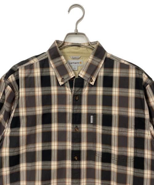 CarHartt（カーハート）CarHartt (カーハート) チェックシャツ ブラック×ホワイト サイズ:Lの古着・服飾アイテム