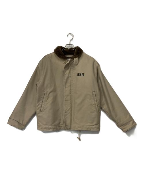 HOUSTON（ヒューストン）HOUSTON (ヒューストン) N-1デッキジャケット ベージュ サイズ:Mの古着・服飾アイテム