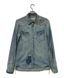 REMI RELIEF（レミレリーフ）の古着「ウエスタンシャツ」｜ブルー