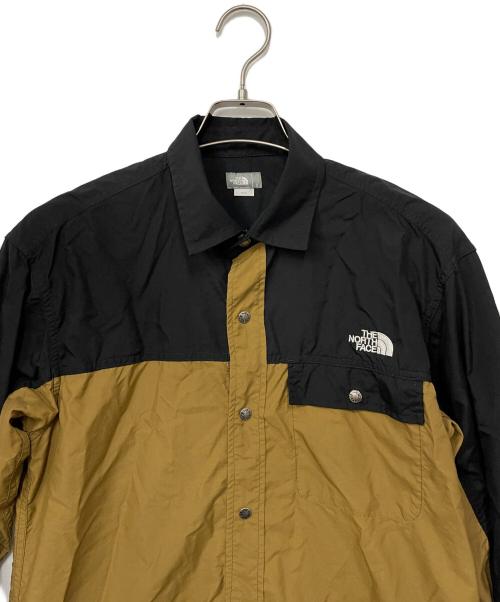 THE NORTH FACE（ザ ノース フェイス）THE NORTH FACE (ザ ノース フェイス) ロングスリーブ ヌプシシャツ ブラック×カーキ サイズ:Sの古着・服飾アイテム