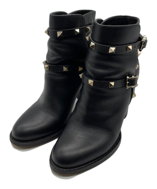 VALENTINO GARAVANI（ヴァレンティノ・ガラヴァーニ）VALENTINO GARAVANI (ヴァレンティノ・ガラヴァーニ) スタッズブーツ ブラック サイズ:35 1/2の古着・服飾アイテム