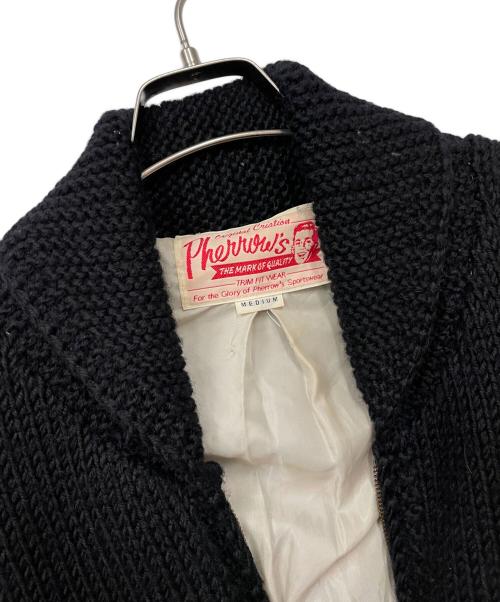 Pherrow's（フェローズ）Pherrow's (フェローズ) カウチンニットカーディガン ブラック サイズ:Mの古着・服飾アイテム