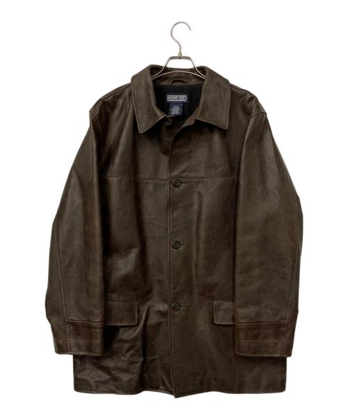LAND'S END（ランズエンド）LAND'S END (ランズエンド) レザーコート ブラウン サイズ:Lの古着・服飾アイテム