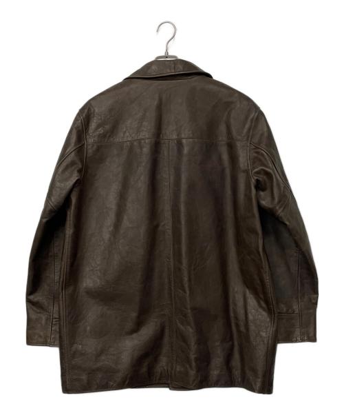 LAND'S END（ランズエンド）LAND'S END (ランズエンド) レザーコート ブラウン サイズ:Lの古着・服飾アイテム