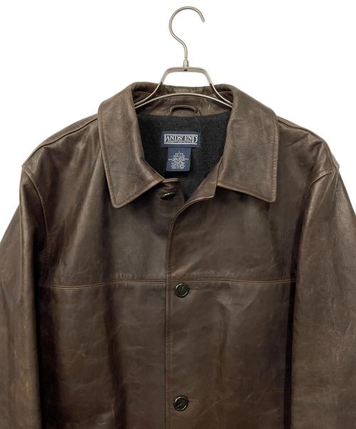 LAND'S END（ランズエンド）LAND'S END (ランズエンド) レザーコート ブラウン サイズ:Lの古着・服飾アイテム
