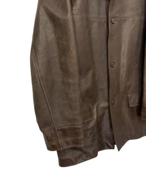 LAND'S END（ランズエンド）LAND'S END (ランズエンド) レザーコート ブラウン サイズ:Lの古着・服飾アイテム