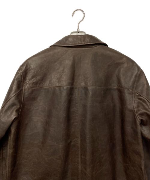 LAND'S END（ランズエンド）LAND'S END (ランズエンド) レザーコート ブラウン サイズ:Lの古着・服飾アイテム