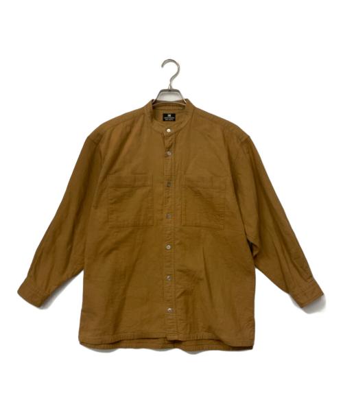ISSEY MIYAKE（イッセイミヤケ）ISSEY MIYAKE (イッセイミヤケ) バンドカラーシャツ ブラウン サイズ:Mの古着・服飾アイテム