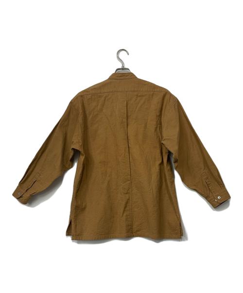 ISSEY MIYAKE（イッセイミヤケ）ISSEY MIYAKE (イッセイミヤケ) バンドカラーシャツ ブラウン サイズ:Mの古着・服飾アイテム
