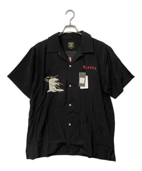 HOUSTON（ヒューストン）HOUSTON (ヒューストン) スーベニアシャツ ブラック サイズ:Lの古着・服飾アイテム