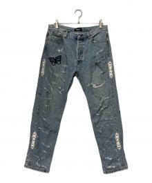 crawling death（クローリングデス）の古着「ダメージデニムパンツ」｜インディゴ