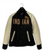 INDIAN MOTORCYCLEインディアンモーターサイクル）の古着「スタジャン」｜ブラック×アイボリー